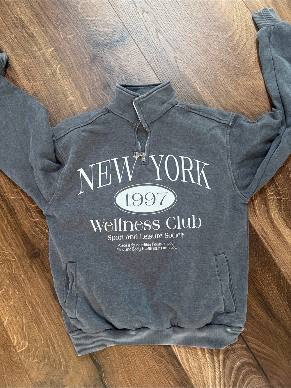 No Boundaries Men's Zip-Up Sweatshirt - Charcoal Gray